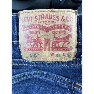 Levis 505 Jeans Mens 31x30 Blue Medium Wash Straight Denim Pants Casual Y2K